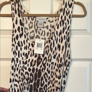 Women's Leopard Print dress  - Black and Cream